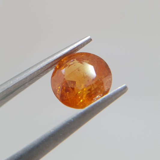 Natural Spessartite, 2.89 Carat, Fanta, Round, I1, Loose Gemstone
