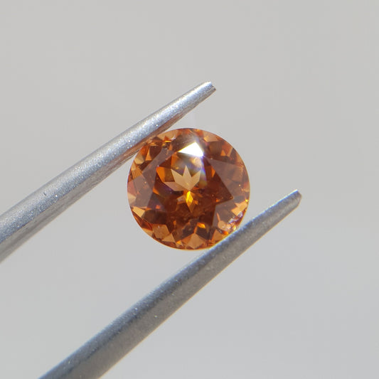 Natural Spessartite Garnet, Rare, 1.75 Carat, Electric Orange, Round, VS1, Loose Gemstone