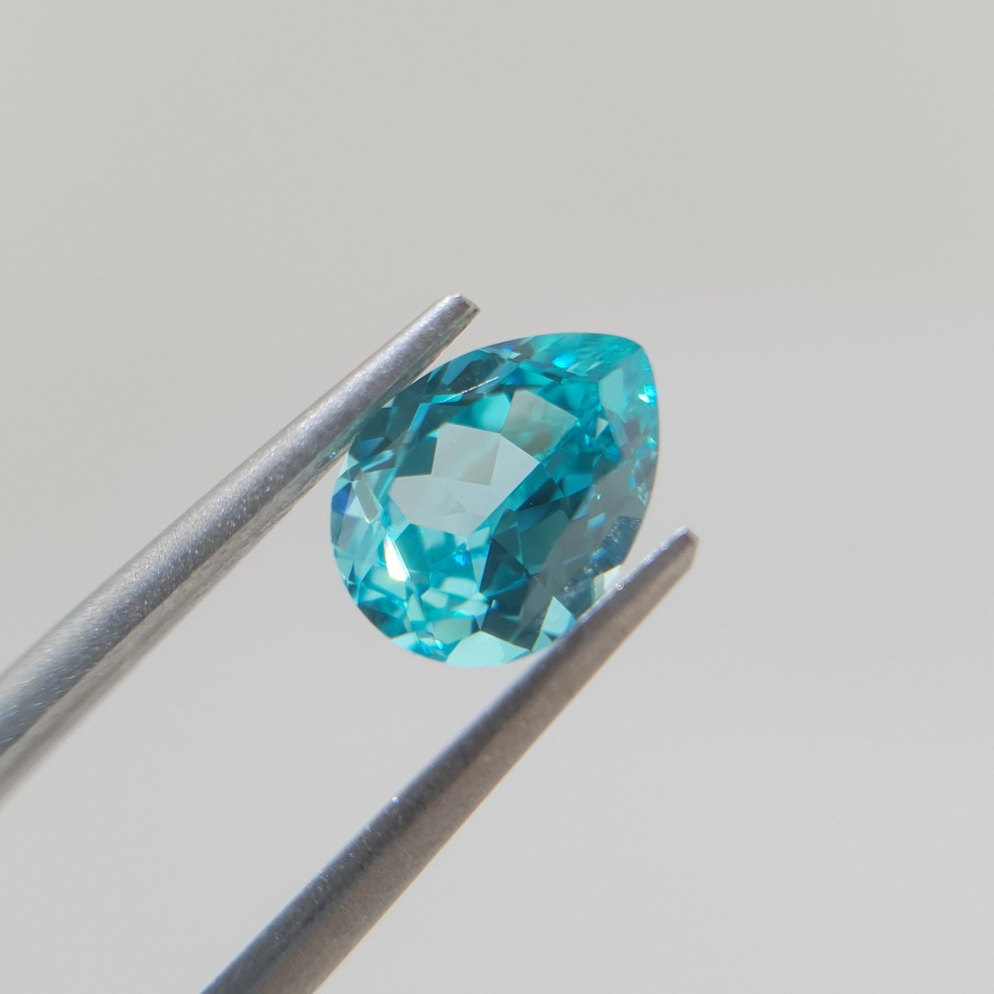 Lab Grown Paraiba Tourmaline, 2.05 Carat, Neon Blue, Pear, FL, Loose Gemstone