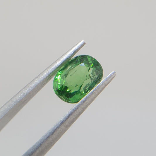 Natural Tsavorite Garnet, Rare, 2.0 Carat, Electric Green, Oval, VS1, Loose Gemstone