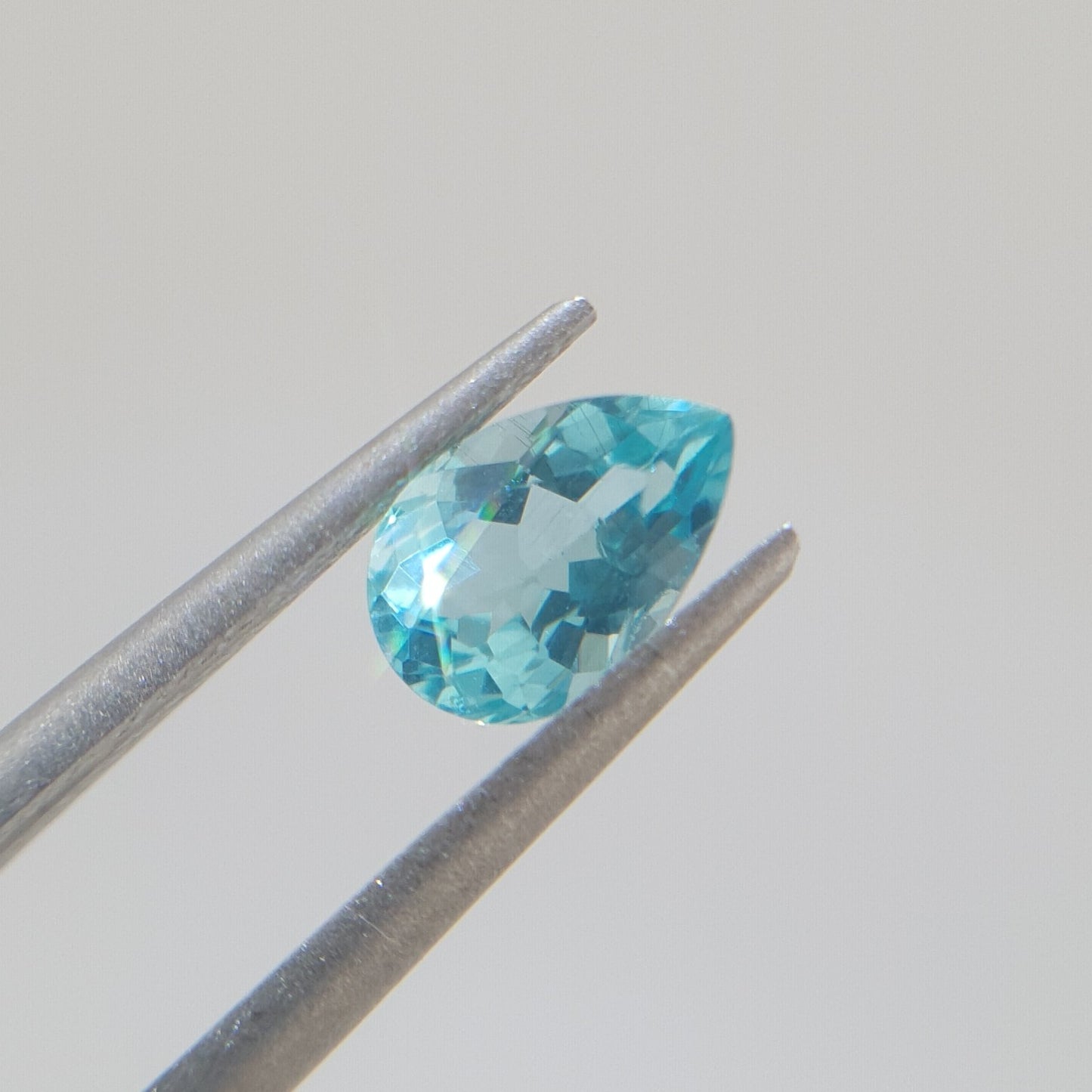 Natural Apatite, 0.75 Carat, Neon Blue, Pear, VS1, Loose Gemstone
