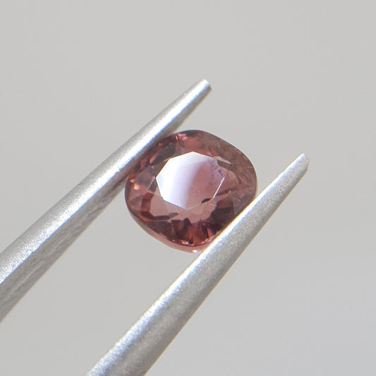Natural Spinel, 1.35 Carat, Cognac Brownish Red, Cushion, VS1, Loose Gemstone