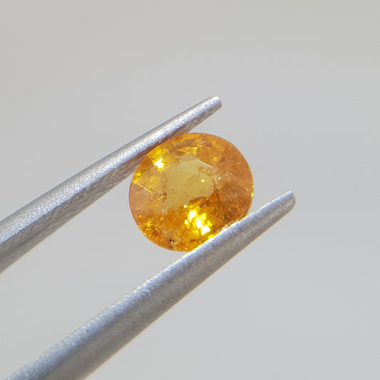 Natural Spessartite, 1.25 Carat, Fanta, Oval Round, I1, Loose Gemstone