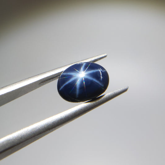 Natural Star Blue Sapphire, 5.25 Carat, Blue, Oval Cabochon, VS1, Loose Gemstone